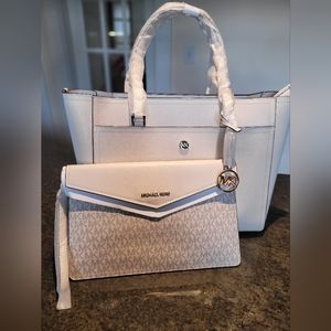 NWT Michael Kors tote and clutch